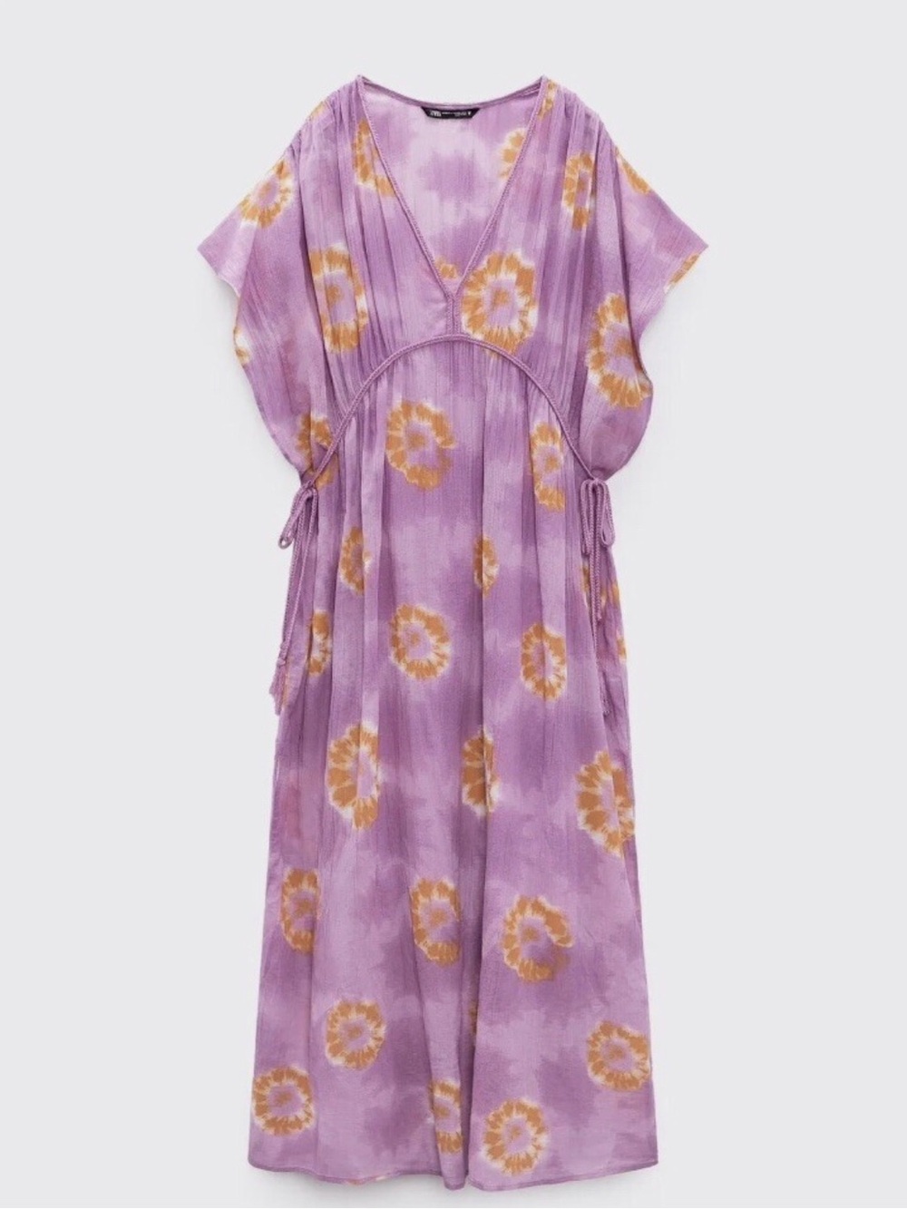 ZARA Women Size XS Lavender Flowy Kaftan Dress